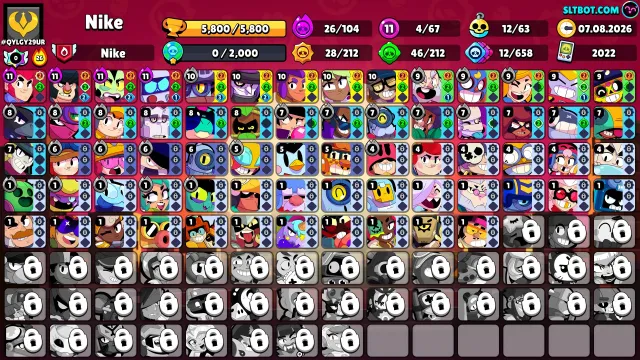 26 HYPERCHARGES | 66K BLING | 321 GEMS | 7 LEGENDARY SKINS | FULL ACCESS, trophies 5800, brawlers 67