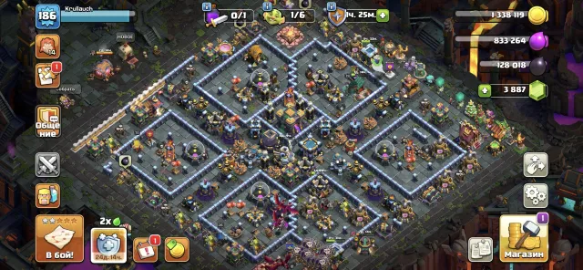 🏆 TH13 ПОЛНЫЙ МАКСИМУМ 🏆 | 3900+ самоцветов | 343 CWL | 1242 звезды войны | Герои 75-75-50-50-25 |, 14 TH Main Village, 5 TH Builder