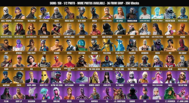 [PC/XBOX] 158 ск🔥Skelett🔥Travis Scott🔥Karamellspitzhacke🔥Seelenfänger🔥Anerkennung der Niederlage🔥Elite, Verkauf, Skins 158