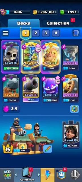 🧬17 EVO🧬🎭5 HEROES🎭💬90 EMOJIS💬🏰9 TOWERS🏰🏆11007🏆, Arena 27, Level 1601, 11007 trophies, 123 cards, 22 leg, No
