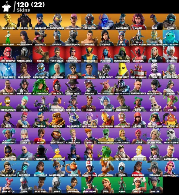 OG STW/Omega (stage 5)/Rogue Agent/Valor/Gold Midas/Eternal Knight, Sale, skins 120