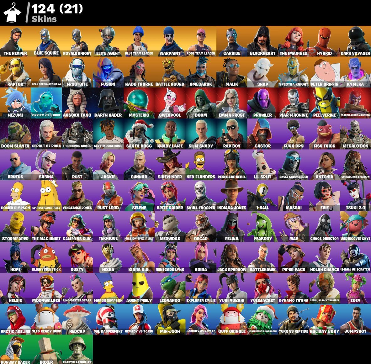 124 skins, the reaper, Royale Knight, Blue Squire, Sale, skins 124