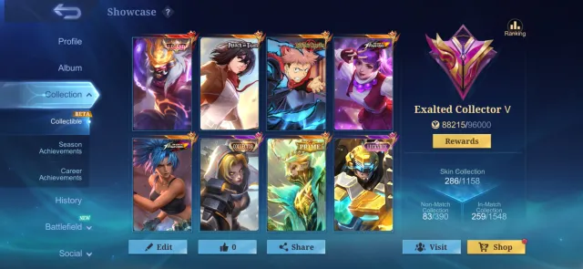 😈❤️LEGEND:FRANCO;💫AOT:FANNY💫;COF:GUINEVERE;MAGBATTLE:YIN TP:CROWN❤️😈, Sale, Rank: Grandmaster, Level: 69, Win rate: 57%, Heroes: 140, Skins: 286
