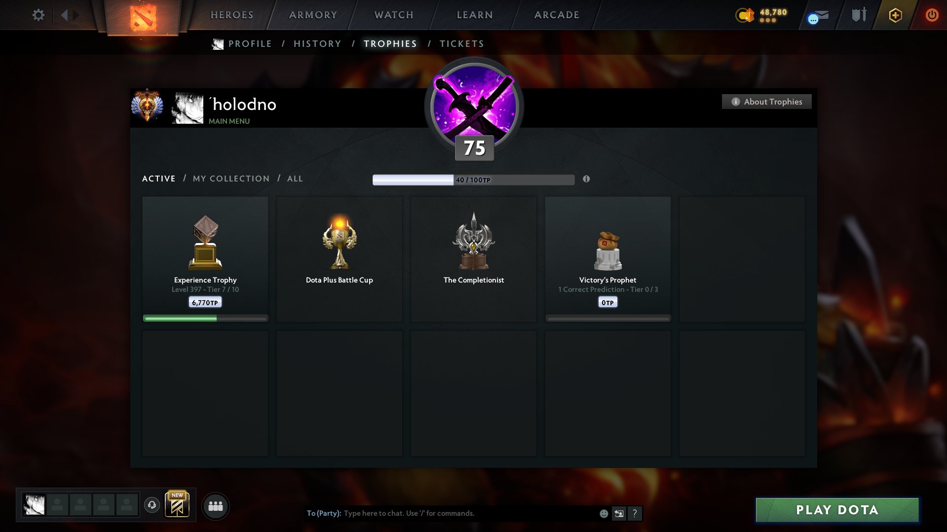 ❗❄️ARCANA OGR❄️Titan 5837 MMR❄️75 Trophies❄️5750 Matches❄️10608 Decency❄️No Smurfpull❄️, Sale, 5837 MMR, 10608 Behavior score, 10586 вежливости, 5750 games, 8206 hours