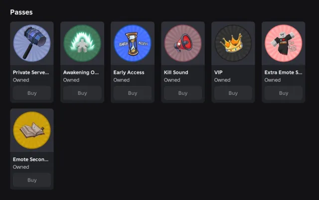 🟪💀1247 kills all game passes purchased The Strongest Battlegrounds - 6194 R$💀🟪, Accounts
