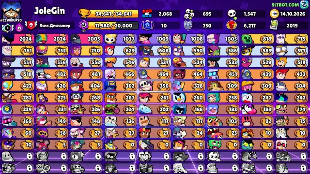 34641 trophies | 10 primes | 2019 account!! Many rare skins and was donated✔️🎁, 34641 trophies, 90 brawlers, 10 primes