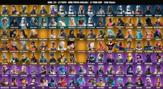 [PC] 231 skins 🔥2200 VB🔥Galaxia🔥Soul Reaper🔥Defeat Recognition🔥Blue Squire🔥Elite Agent🔥Sub, Sale, skins 231