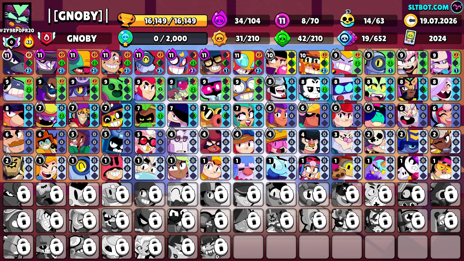 16149 🏆 | 70 Brawlers | 8 Maxed Lvl 11 | 34 Hypercharges | Full Access + Email Description:, trophies 16149, brawlers 70