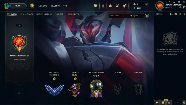 [EUW]🔥АЛМАЗ 2 69 ЛП🔥ЛИЧНЫЙ АККАУНТ🔥ВЫСОКИЙ ММР🔥42К СЭ🔥7 СКИНОВ🔥ПРОКАЧАН ВРУЧНУЮ🔥ПОБЕДОНОСНЫЙ РЕНГАР🔥, Продажа, уровень 43, чемпионы 60, скины 7, Алмаз