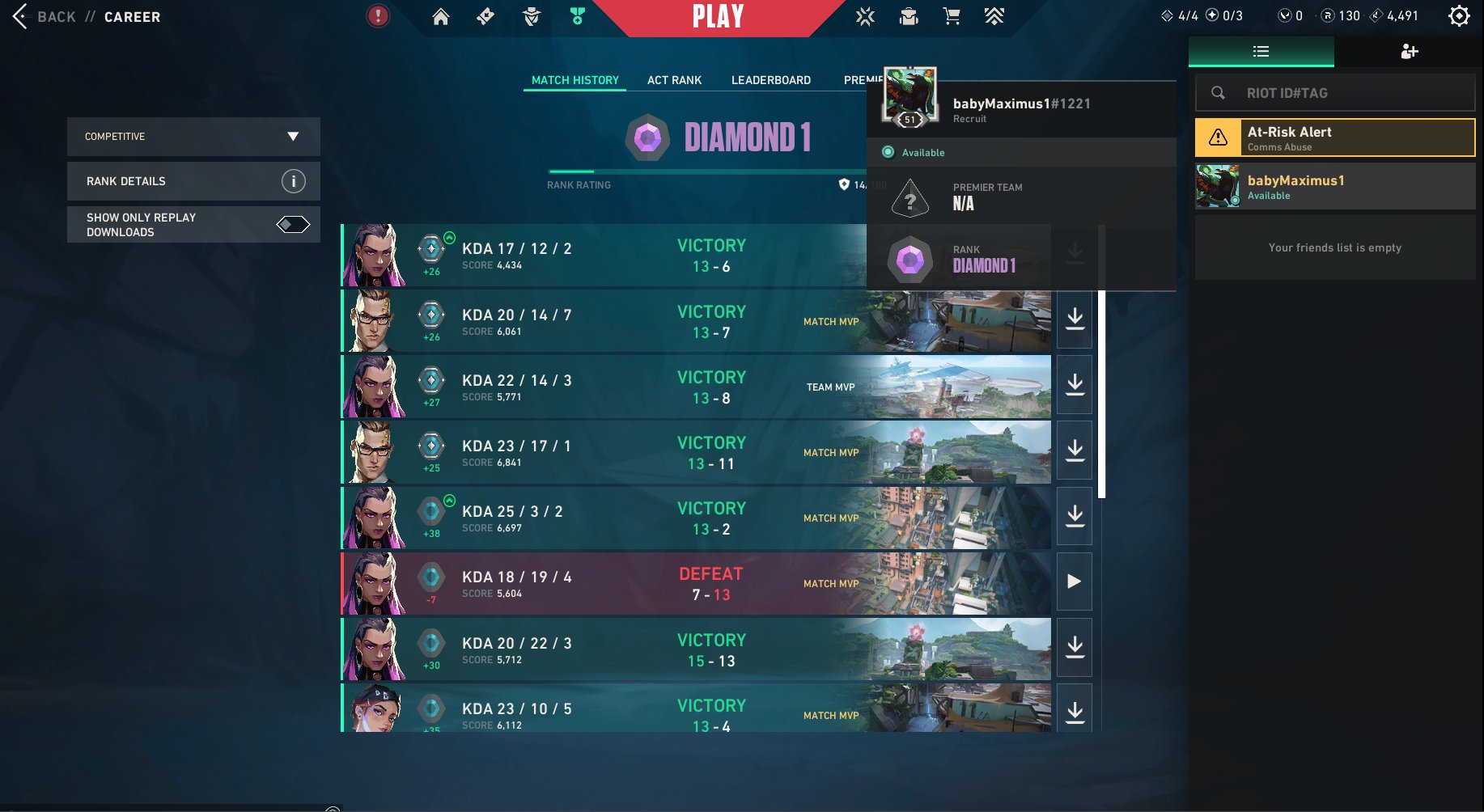💜Account with acc Diamond 1💜, Sale, Diamond 1, Agents: 16, Skins: 1