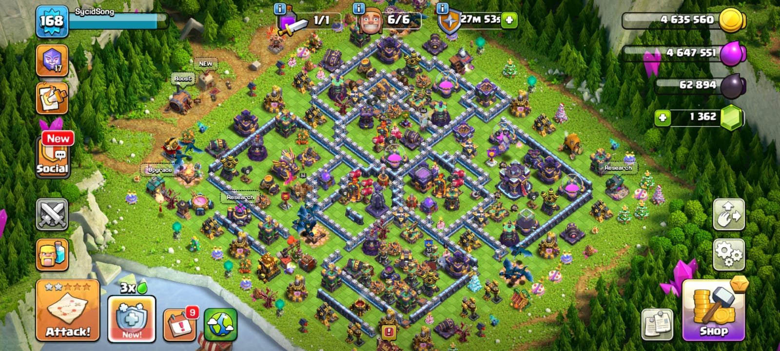 🏆 TH15 RAREST 🏆 10X EQUIPMENT 🏆 LEAGUE KING SKIN 🏆 LEAGUE WARDEN SKIN 🏆 84-80-51-56-33, 15 TH Main Village