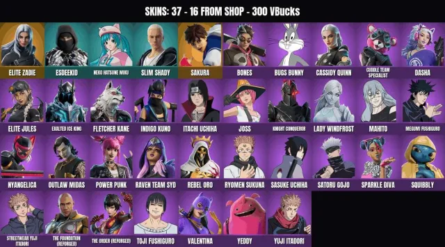 [PC/PSN/XBOX] 37 skór🔥Elitarna Stal🔥Kuno Indigo🔥Sasuke Uchiha🔥EsDeeKid🔥Buntownik Aurum🔥Itachi Uchiha🔥The, Sprzedaż, skiny 37