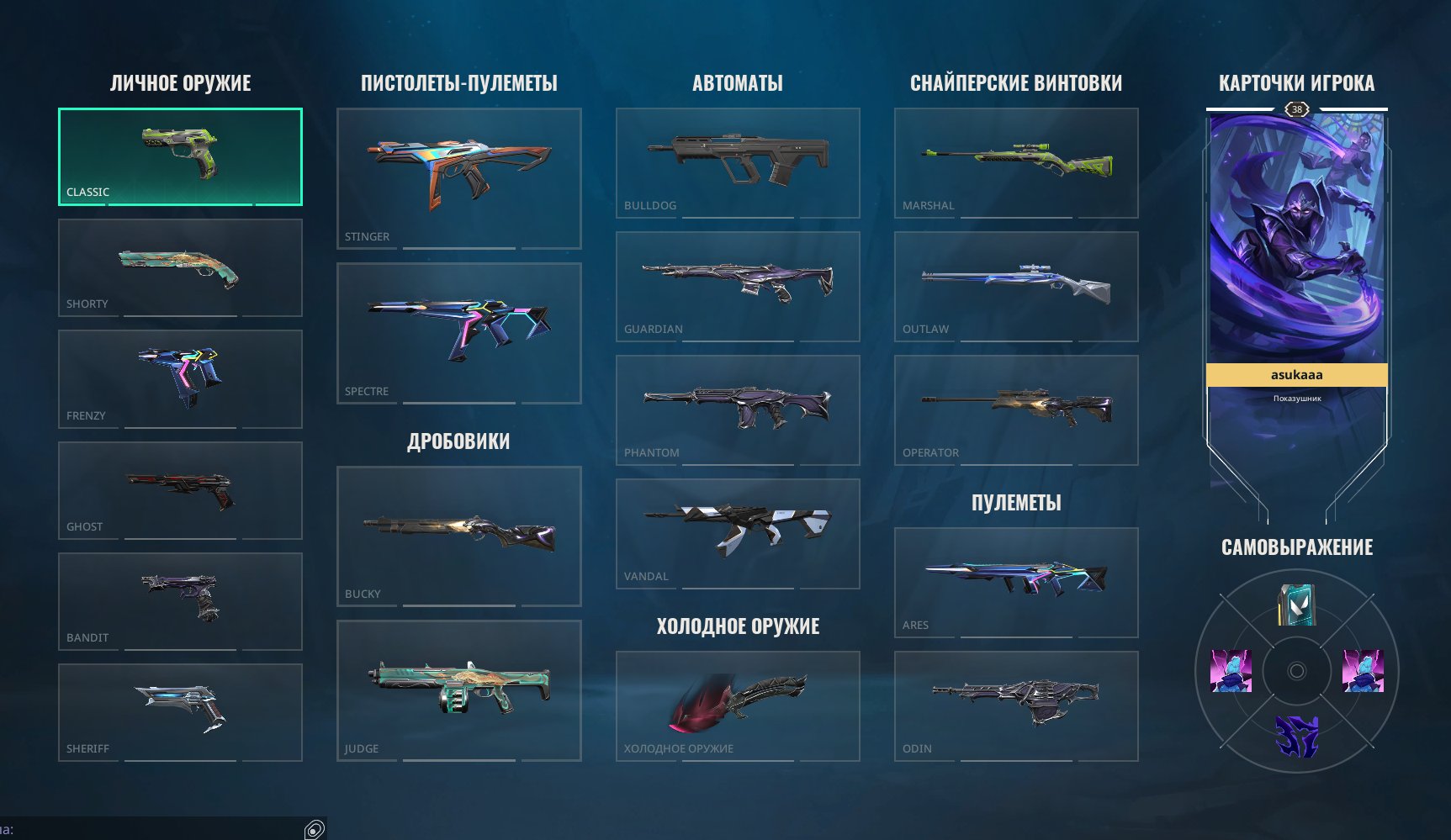 😎Selling my personal account. 5 top vandals and the most expensive knife 😎, Sale, Platinum 3, Agents: 13, Skins: 34