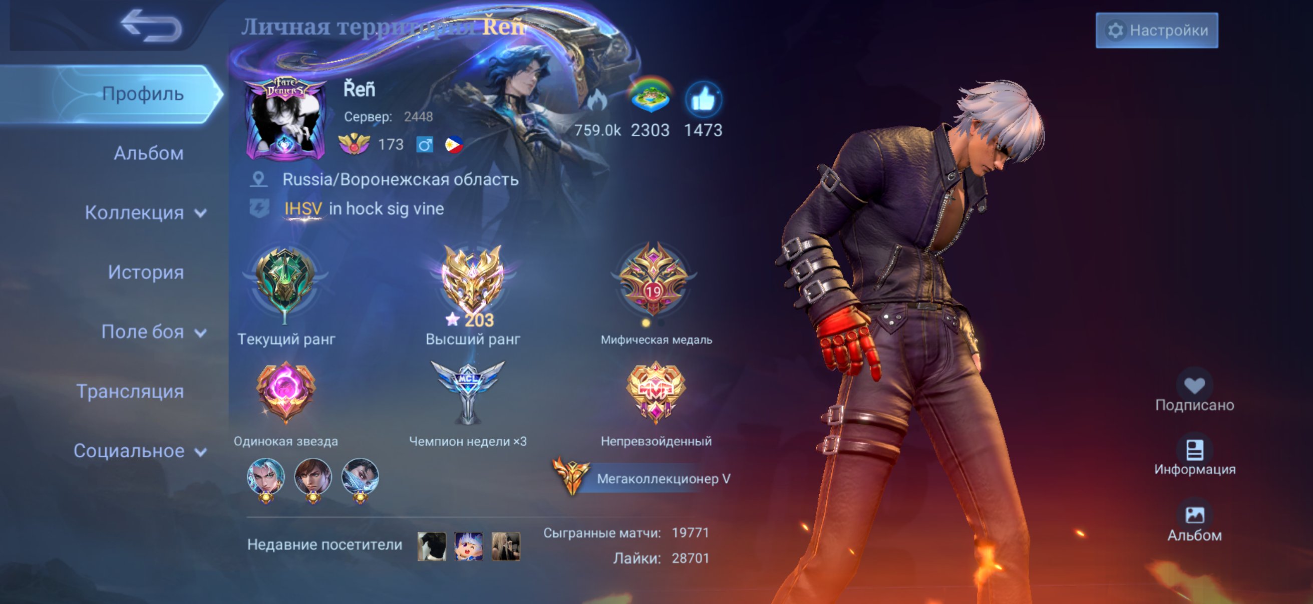 ACCOUNT SALE COLLECTOR5, Sale, Rank: Epic, Level: 187, Winrate: 59%, Heroes: 131, Skins: 463