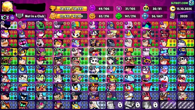 🧟♂️ FULL REBINDING | 58K trophies | 105 brawlers | 281 skins | Saturnian Glory II 🧟♂️, 58500 trophies, 105 brawlers, 20 primes