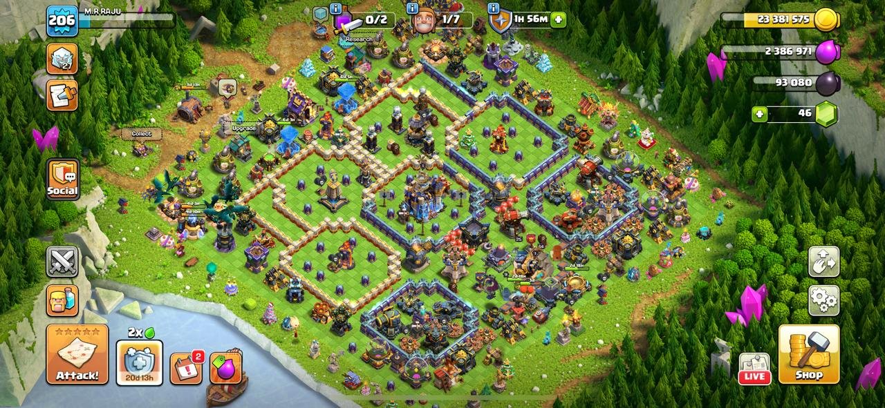 ✦ TH18 Near Max (206 XP) ✦ 64/93/61/30/25 ✦ 13x High Epic Equipments ✦ Strong Lab ✦ BH Near Max ✦, 18 TH Main Village, 10 TH Builder