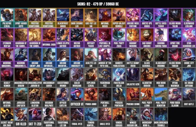 82 skins ✨ 161 champions 🏆 59.9K BE✨Prestige Bewitching Miss Fortune (prestige)✨Prestige Bewitching Miss, Sale, level 162, champions 161, skins 82, No rank