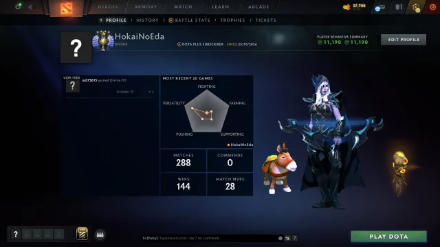 100% GUARANTEE FOREVER ⸸ NATIVE EMAIL 5225 PTS ⸸ INSTANT DELIVERY, Sale, 5225 MMR, 11190 integrity, 11190 politeness, 288 matches, 226 hours
