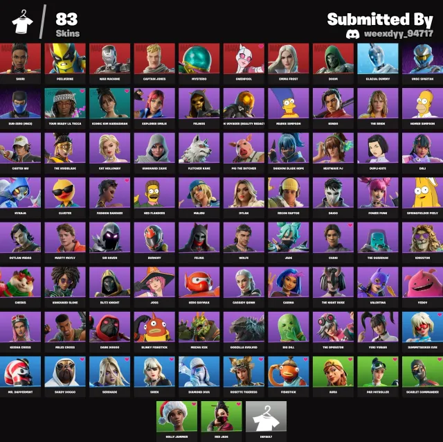 🔥COMPTE FORTNITE | 83 SKINS | 138 PIQUES | 85 GLIDERS | MARVEL + STAR WARS + SIMPSONS + GODZILLA, Vente, skins 83