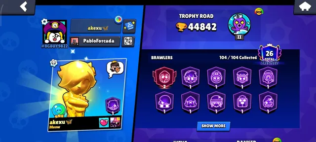 DUELIST COLT🤍ALMOST ALL SKINS FOR COLT🤍LOTS OF COOL SKINS, trophies 44800, brawlers 104, primes 26