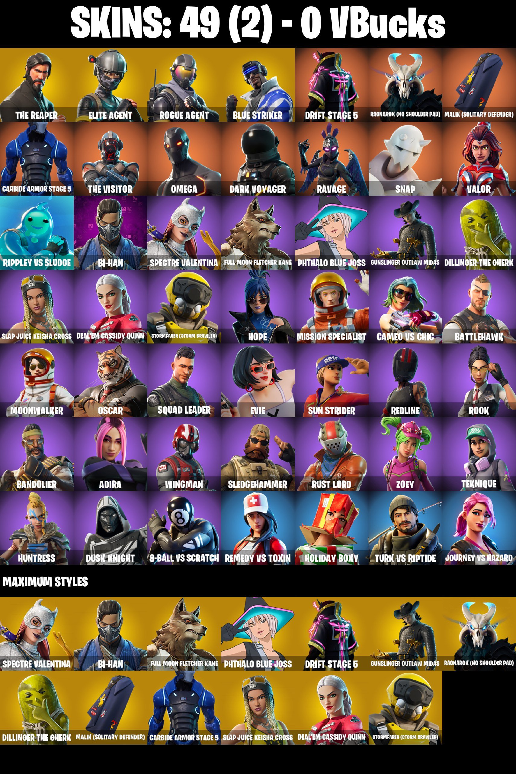 [PC/XBOX/PSN] 54 SKINS | The Reaper | Elite Agent | Rogue Agent | Blue Striker | Rust Bucket, Sale, skins 54