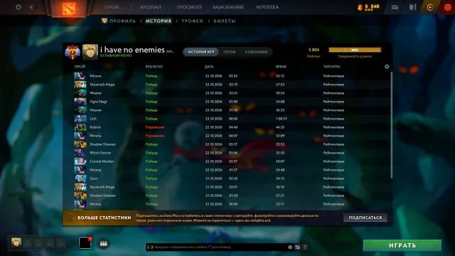 🧡✨| 5804 MMR🌿58 LVL 🌿2666 матчей - мейн пулл |✨🧡 Аркана на SF личность на паджа, Продажа, 5804 MMR, 9964 порядочности, 9968 вежливости, 2666 матчей, 2082 часов