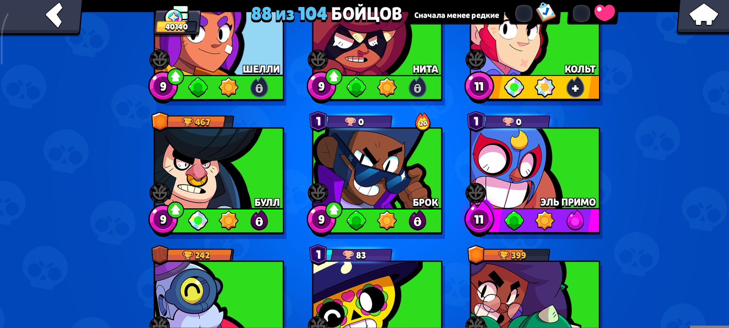 An excellent account for a quick start., trophies 40000, brawlers 88, primes 22