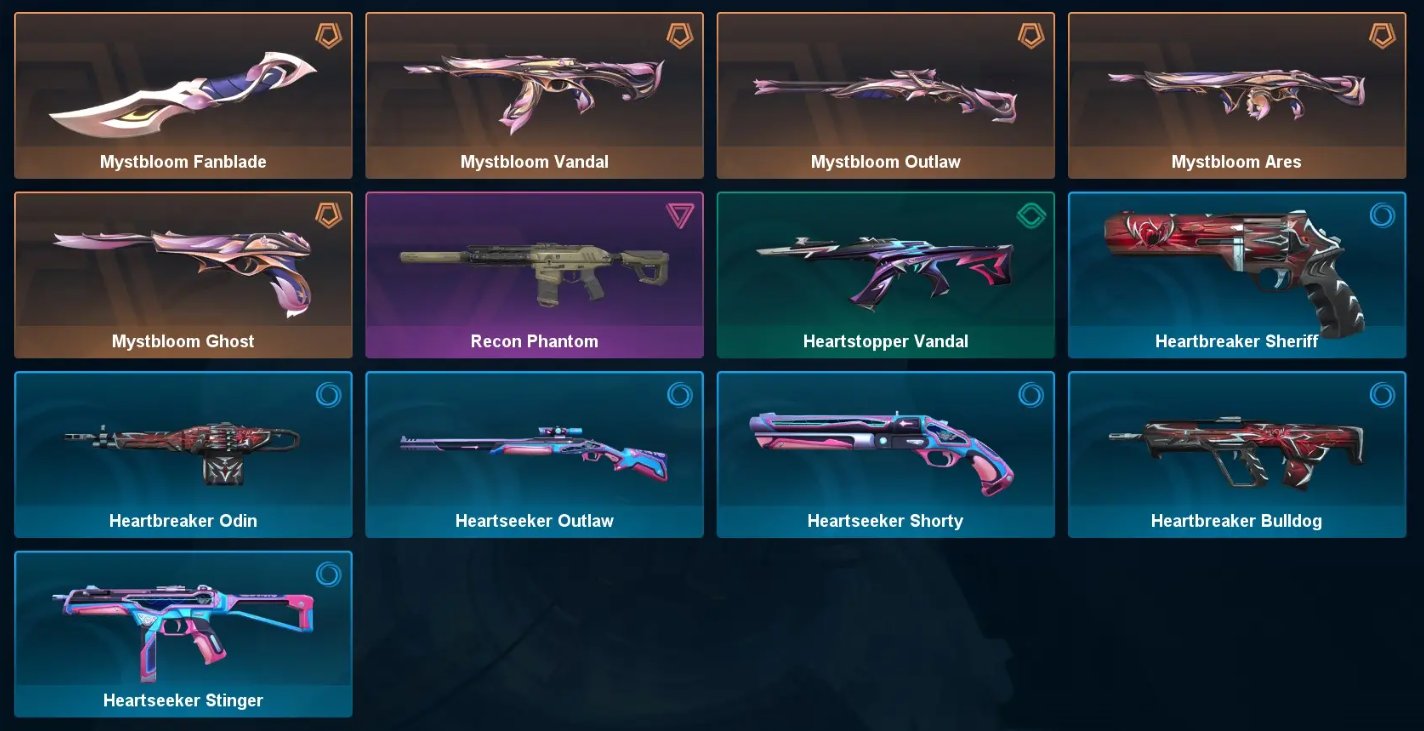 🌍 EU / Turkey Mystbloom 2.0 Collection + 🔫 Recon Phantom | 📧 Email Changeable, Sale, Ranked unlocked, Agents: 8, Skins: 13