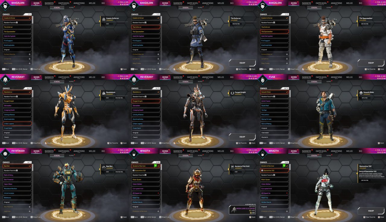 ⭐ TOP APEX ACCOUNT LVL 169 ⭐ 44 LEGENDARIES + LOTS OF SKINS ⭐ Full access for rebinding!