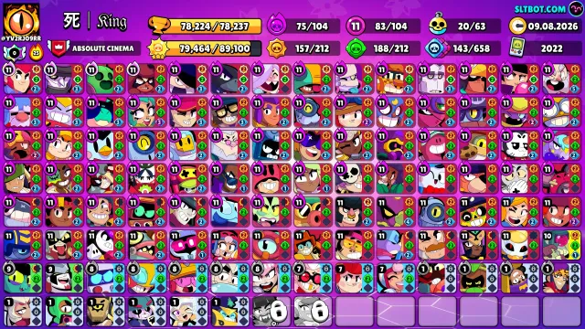 TOP UPGRADE: 83 power, 11 abilities, 300+ skins, trophies 78000, brawlers 104, primes 48