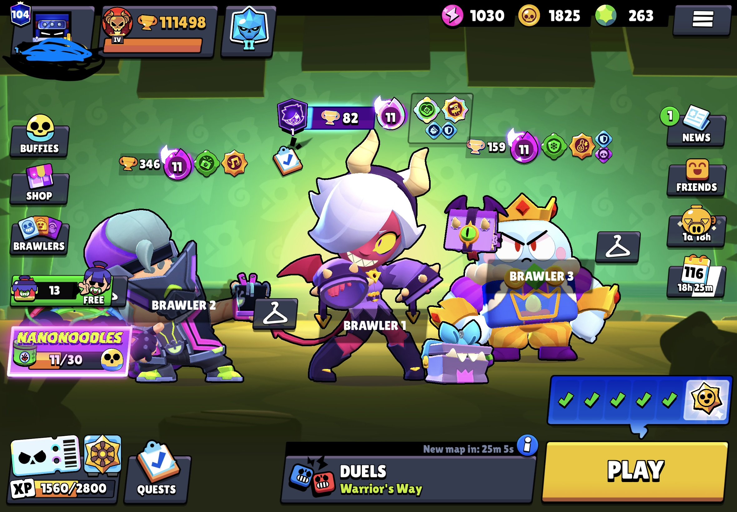 6 OLD BP🌷SQUIDWORTHYS 3 PCS💫104 PRIME💫OLD MASTER🦎MECHA TIK 3 PCS🦐💸111k CUPS✅, trophies 100000, brawlers 104, primes 104