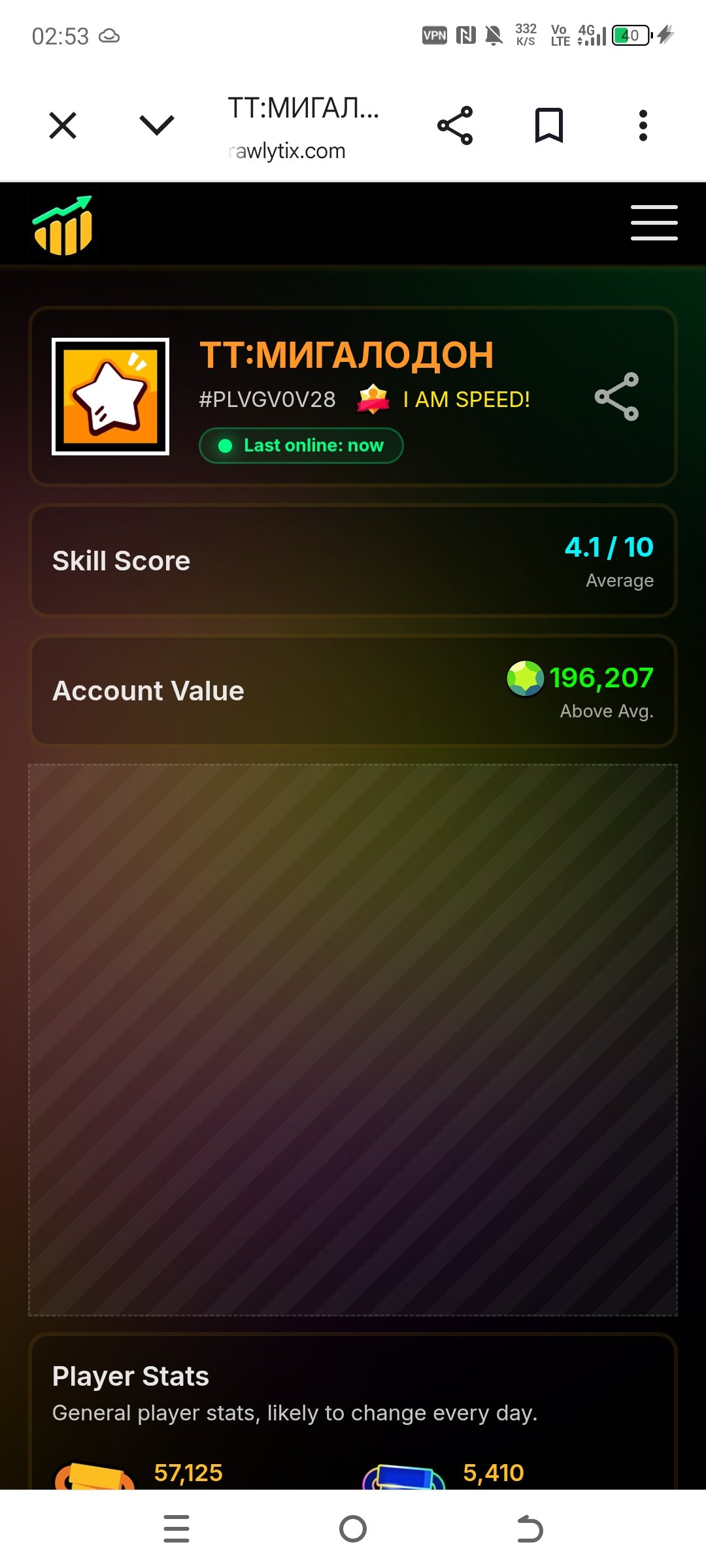 The account has a single owner's current , starting in 2020 you can, trophies 57000, brawlers 103, primes 35