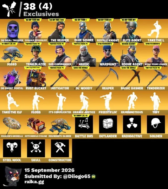 OG Skull Trooper 118 Skins (68 bought) STW Super Deluxe / Infinite Warranty, Продажа, скины 118