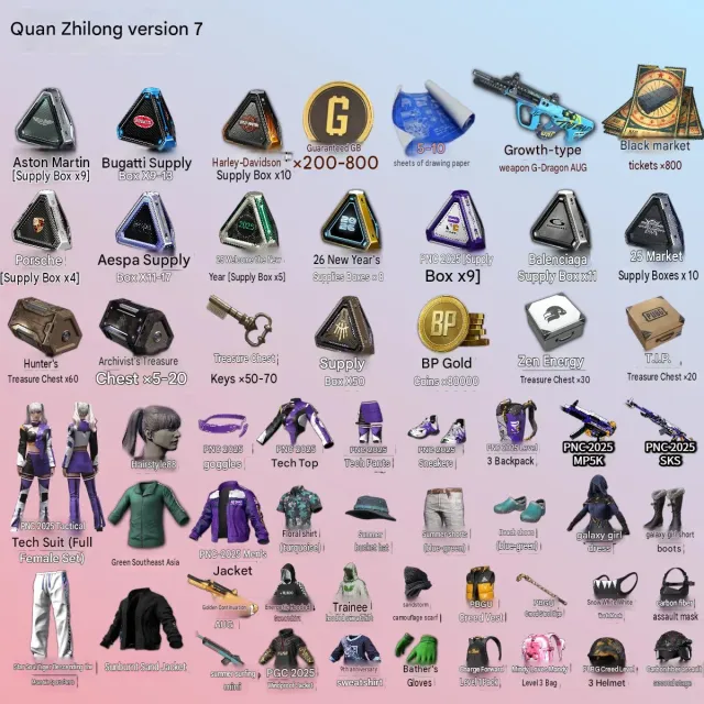 🔫 AUG G-DRAGON | 🎫 800 COUPONS | 🛠️ 5-10 SCHEMATICS | 📦 250+ TOTAL CRATES, No BATTLEGROUNDS Plus
