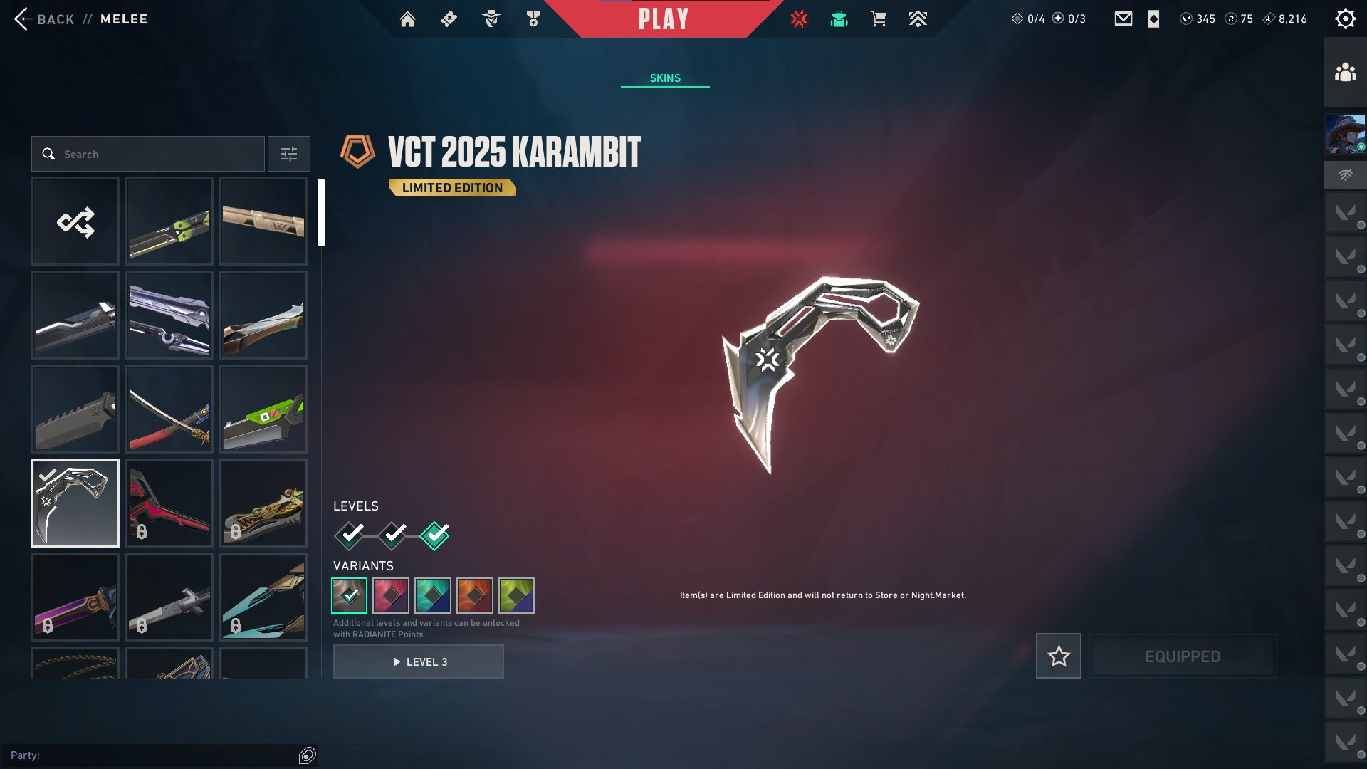 🔪 Valorant account | Exclusive knife Karambit VCT 2025 | SCREENS IN PM, Sale, Gold 3, Agents: 29, Skins: 65