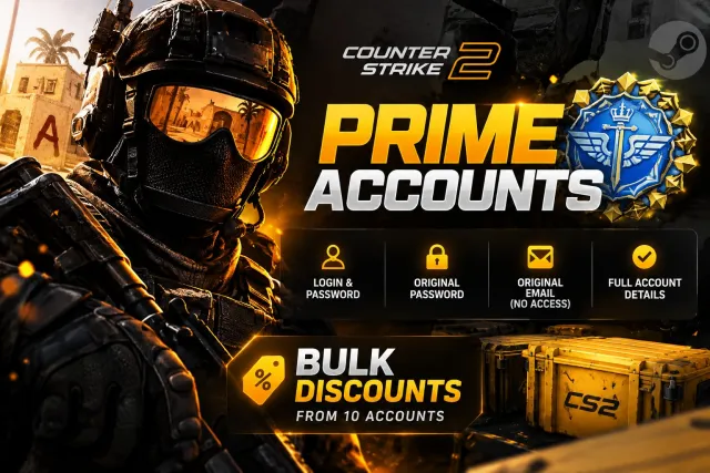 🔥 PRIME CS2 | Favorable prices for wholesale | PREMIER OPEN | Random balance from 0.1 - 2$ on the account, Sale, With inventory, Has PRIME, Competitive