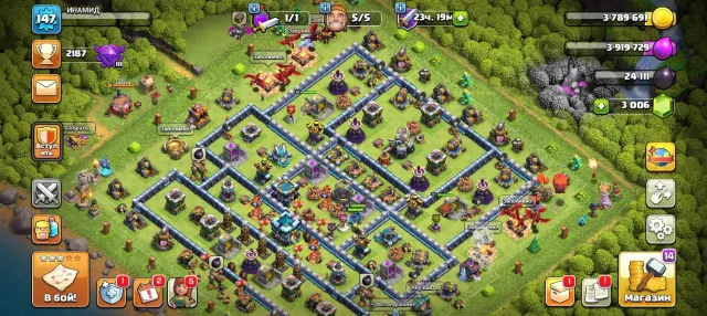 ❤️🔥PERSONAL 13 TH/9 DS❤️🔥2200 TROPHIES❤️🔥LEVEL 147❤️🔥3000 GEMS❤️🔥HEROES: 58,67,41,8❤️🔥, 13 TH