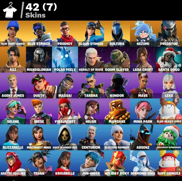 [PC/XBOX/PSN] ⚡ LVL 419 | 42 SKINS | PREDATOR | GERALT | LARA CROFT | MANDALORIAN | BLUE TEAM LEADER, Продажа, скины 42