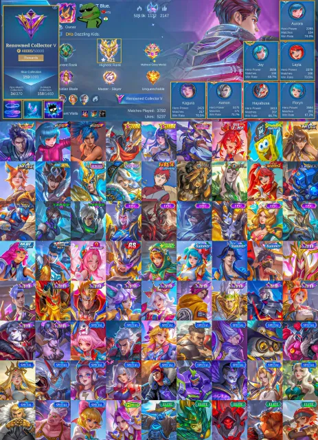 🏆 421 Immortal Stars ✨ Alucard Legend ✨ Fanny Skylark ✨ Fanny P.ACE 💙 Blue Recall 📈 High Win Rate, Продажа, Ранг: Мифический Бессмертный, Уровень: 47, Процент побед: 70%, Герои: 100, Облики: 159