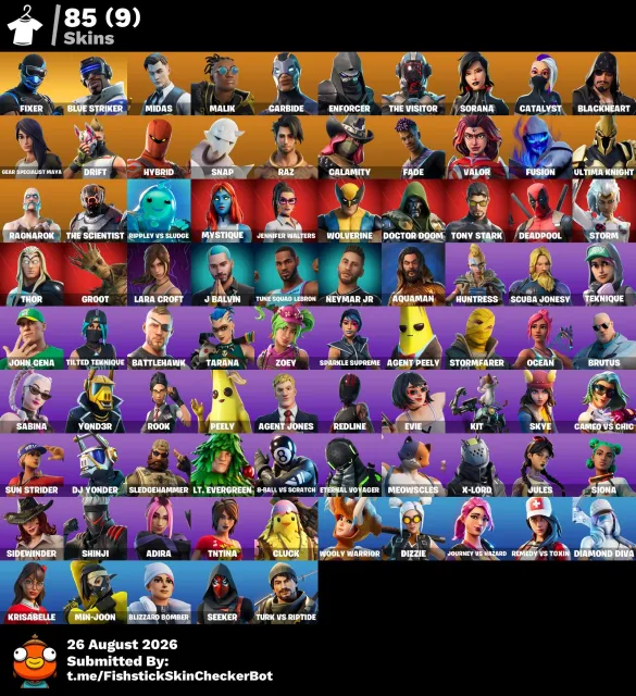 [PC/XBOX/PSN] ⭐ POZIOM 1288 | 85 SKINÓW ⭐ THE VISITOR + CARBIDE + MIDAS + CATALYST + ⭐ PEŁNY DOSTĘP, Продажа, скины 85