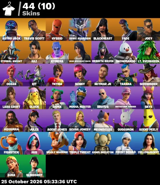 🤑 Account 44 skins |🤑 Travis Scott 🤑| Astro Jack🤑, Sale, skins 44