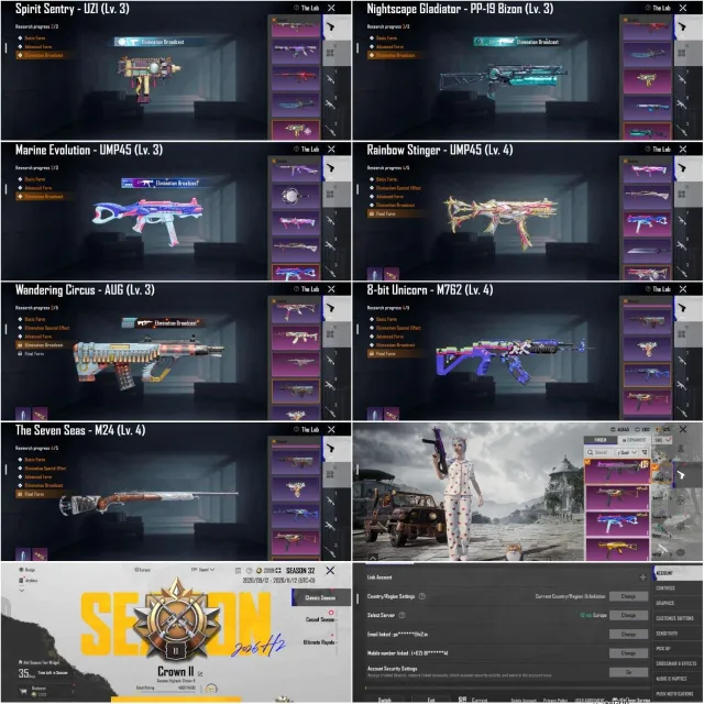 Ump Anniversary (LootCreat)M24,M762,Ump Lvl 4(KillMsg)Collection 60"Glacier Helemt"Dog Pet, Продажа, 79 уровень, Ранг: Корона, 70+ мифик скинов, 20+ прокачиваемых оружий, 10+ килл чатов, Нет спорт каров