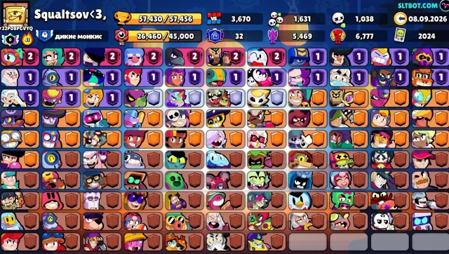 LOOK AT THE DESCRIPTION FAT ACCOUNT FOR YOUR PRICE, 57777 trophies, 106 brawlers, 32 primes