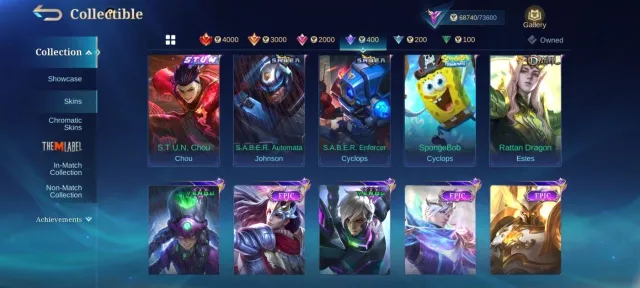 Magic core 81💎Collector Badang🌲Luckybox Franco➤Star Hayabusa💥Zodiac Badang🌲Stun Chou➤Gusion, Продажа, Ранг: Мифический, Уровень: 120, Процент побед: 51%, Герои: 133, Облики: 312