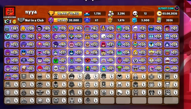 ALL PRIME 160000 COINS FIGHTER CUP MANY SKINS DONATE, trophies 70400, brawlers 67, primes 67
