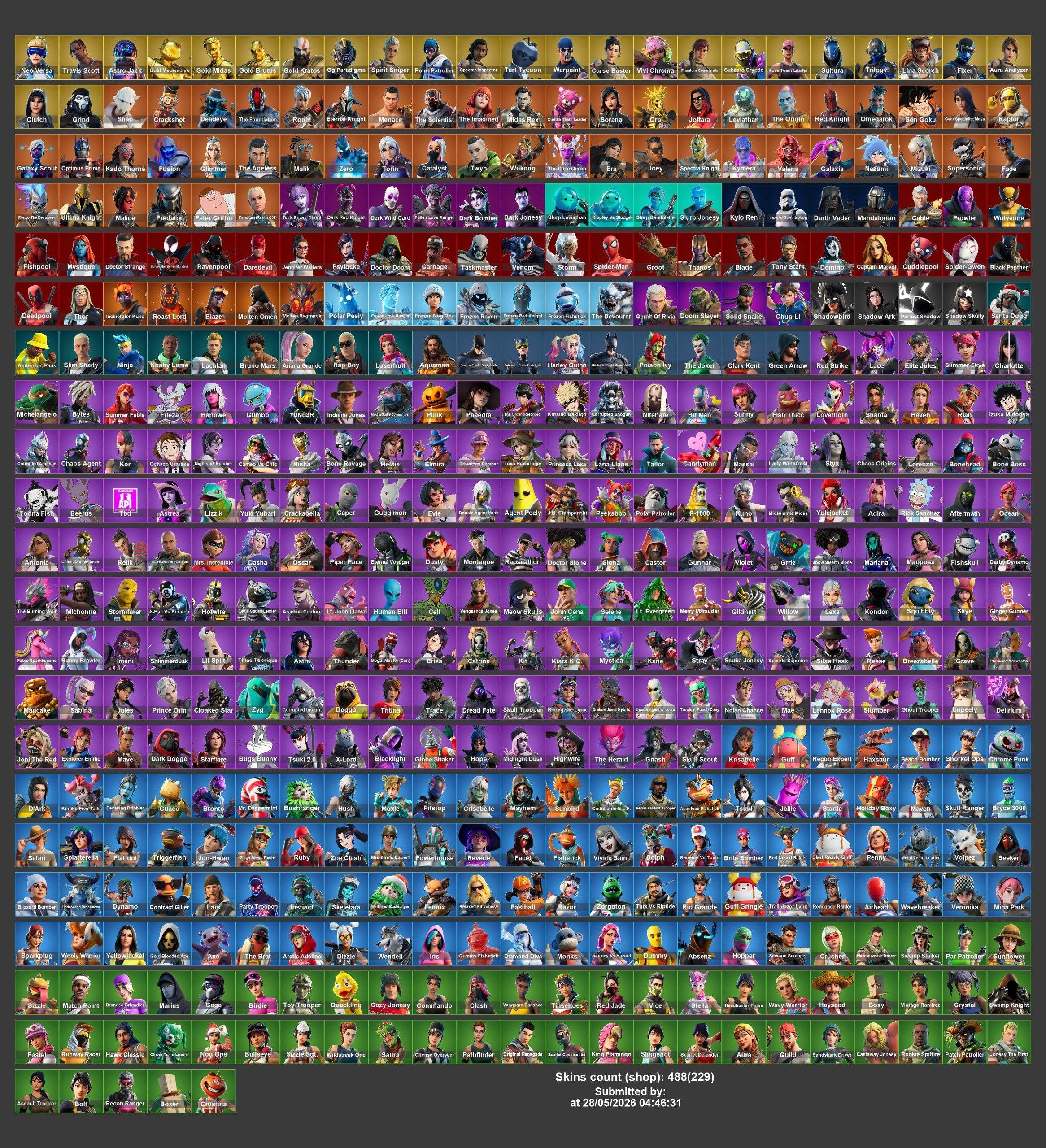 #R7928[PC/PSN/XBOX] 488 skins | OG STW | Renegade Raider | Aerial Assault Trooper | Neo Versa, Sale, skins 488
