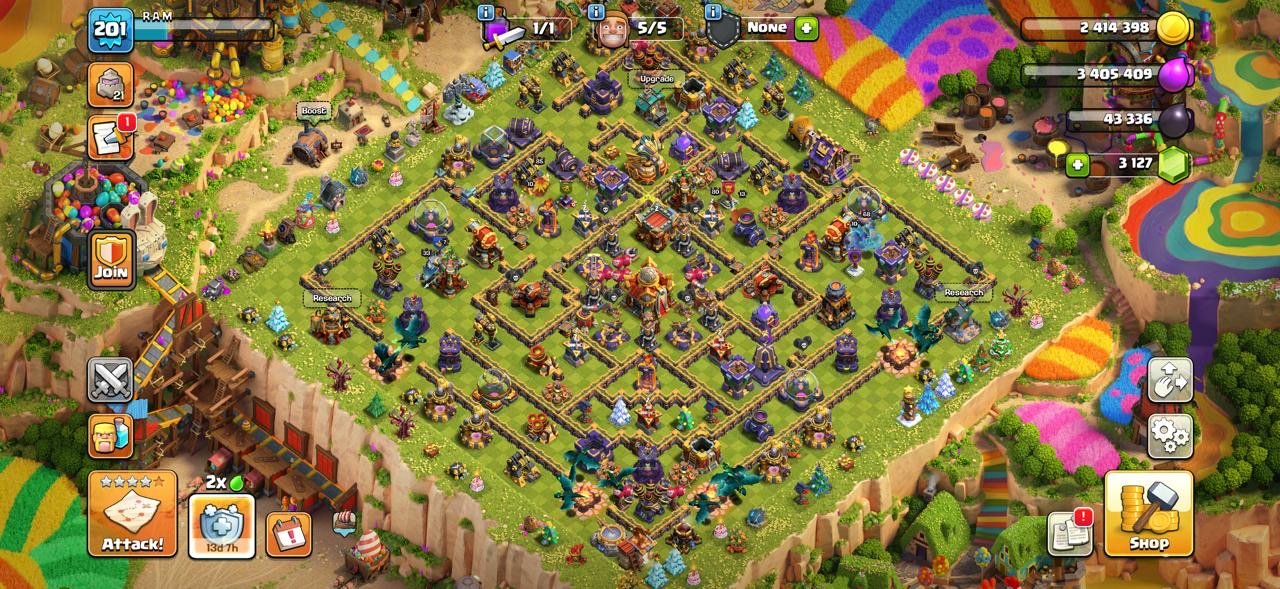 TH 16 World Rarest Max ▣ 2× League Skins ▣ 80-85-55-68-33 ▣ 12× Epic High Level ▣ NC Free ▣ BH10 Max, 16 TH Main Village, 10 TH Builder