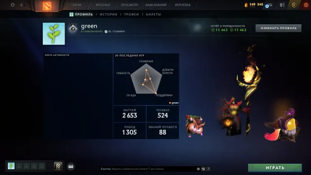 ✅ Calibration (1300mmr) | Honesty 11462 | Trophy Level 69 | Matches 2653 | ARKANA ZEUS, Sale, 1300 MMR, 11462 honesty, 11462 politeness, 2653 matches