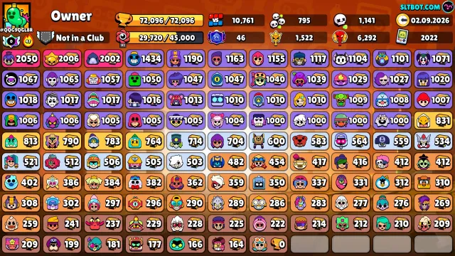 ❗️❗️DONATION ACCOUNT, ALL BRAWLERS, A LOT OF SKINS AND BATTLE PASS+❗️❗️RELINKING WITHOUT PSJ, 72000 trophies, 106 brawlers, 46 primes