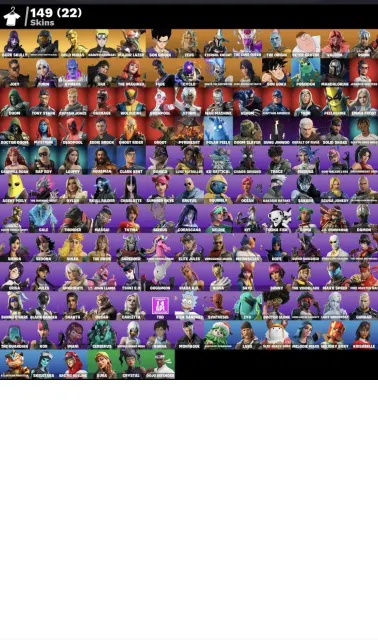 Fortnite account for sale, skins 149